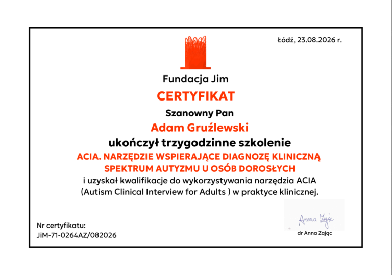 O mnie certyfikat acia